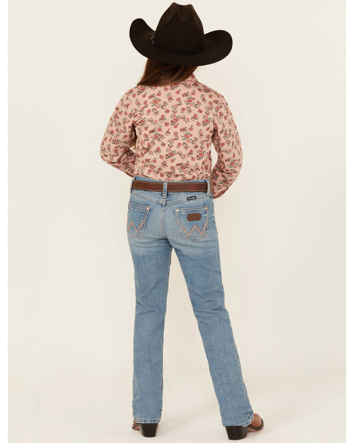 Image #3 - Wrangler Girls' Germaine Medium Wash Bootcut Stretch Denim Jeans, Medium Wash, hi-res