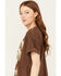 Image #2 - Girl Dangerous Women's Wild Western Soul Relaxed Short Sleeve Graphic Tee, Brown, hi-res