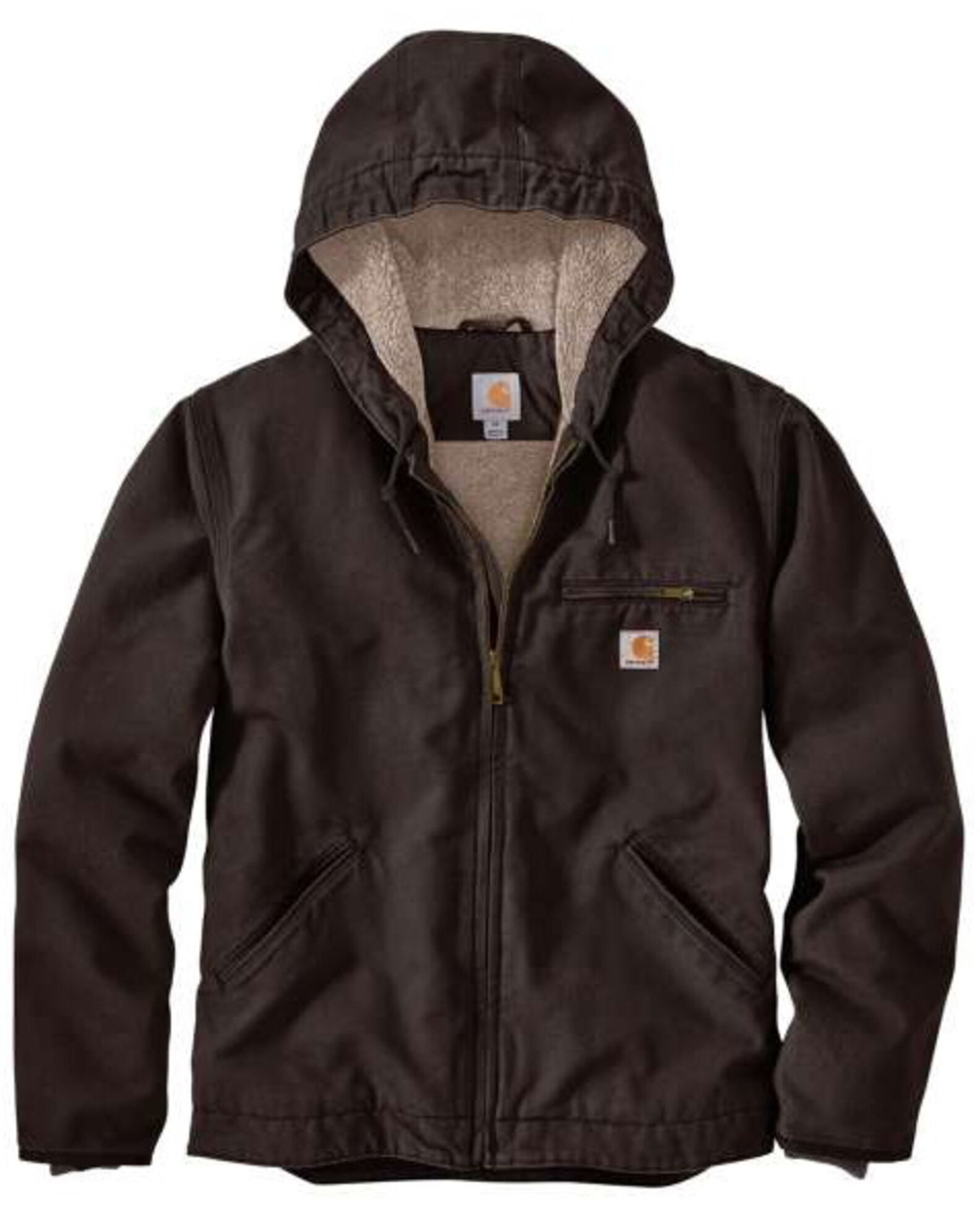 Carhartt Men s Washed Duck Sherpa Lined Hooded Work Jacket Sheplers