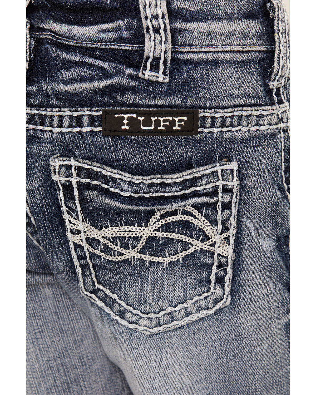 Image #4 - Cowgirl Tuff Girls Double Lucky Mid Rise Bootcut Stretch Denim Jeans, Blue, hi-res