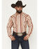 Image #1 - Sendero Provisions Men's Wyatt Southwestern Stripe Print Long Sleeve Snap Western Shirt, Maroon, hi-res
