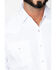Ely Walker Men's Tonal Dobby Striped Short Sleeve Pearl Snap Western Shirt, White, hi-res