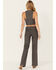 Image #4 - Idyllwind Women's Annex Herringbone Revel Mid Rise Stretch Trouser Pants , Black, hi-res