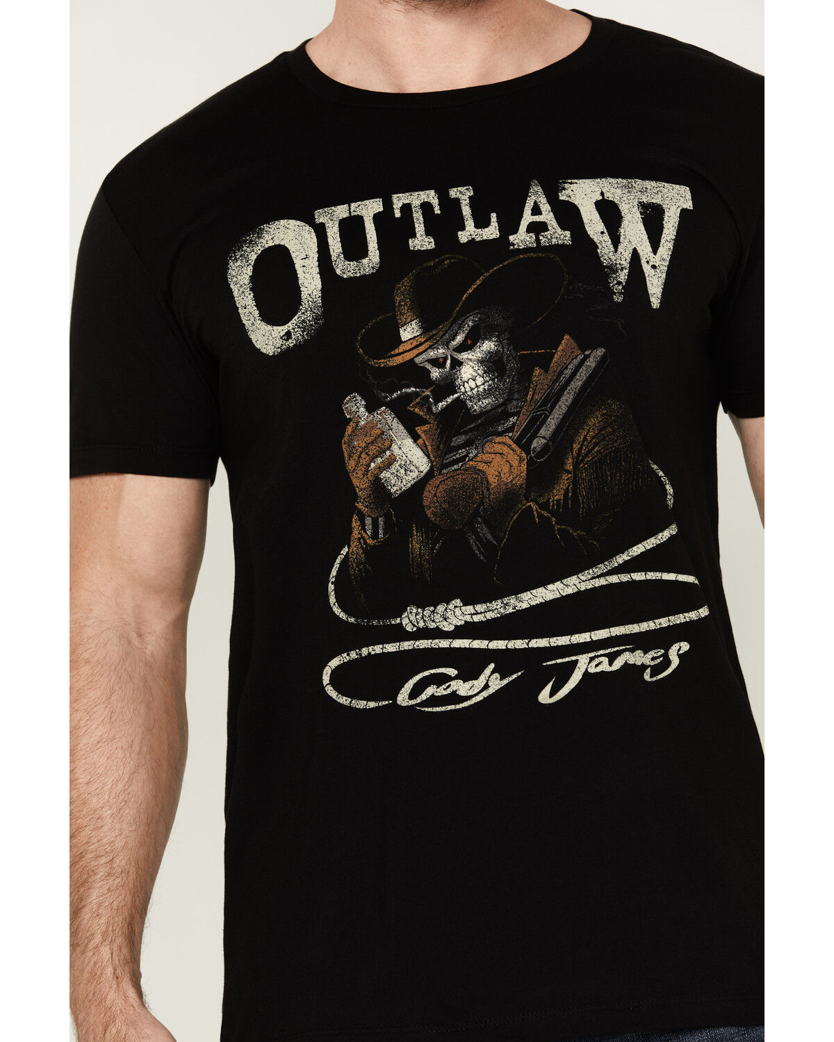 Image #3 - Cody James Men's Outlaw Short Sleeve Graphic T-Shirt, Black, hi-res