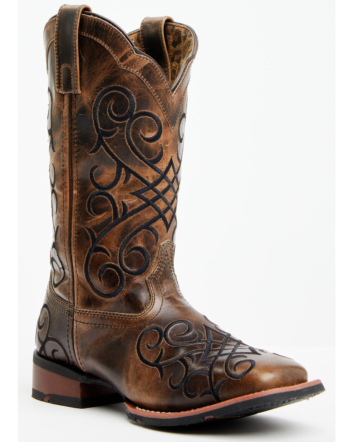 Image #1 - Laredo Women's Margo Western Boots - Broad Square Toe, Dark Brown, hi-res