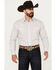 Rough Stock by Panhandle Men's Dobby Striped Print Long Sleeve Pearl Snap Western Shirt, White, hi-res