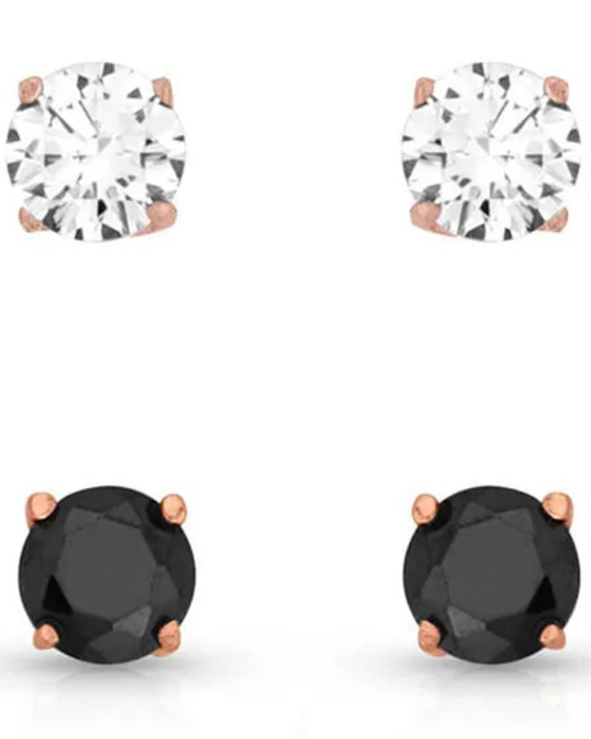 Image #1 - Montana Silversmiths Women's Opposites Attract Double Crystal Post Earring Set - 2 Piece, Silver, hi-res