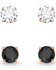 Image #1 - Montana Silversmiths Women's Opposites Attract Double Crystal Post Earring Set - 2 Piece, Silver, hi-res