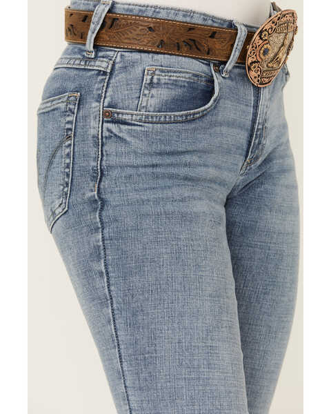 Image #2 - Wrangler Women's Essential Jayne Dark Wash Mid Rise Straight Stretch Denim Jeans, Dark Wash, hi-res