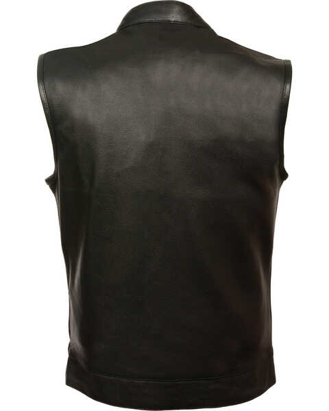 Image #2 - Milwaukee Leather Men's Open Neck Snap/Zip Front Club Style Vest - 5X, Black, hi-res