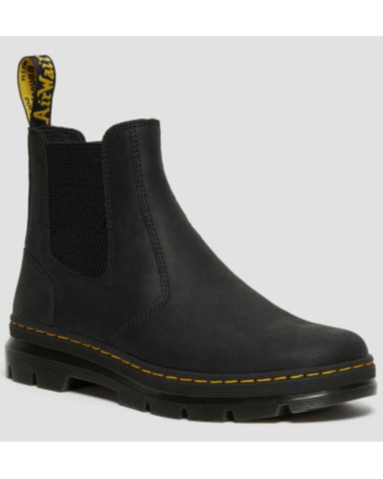 Dr Martens Wyoming 2976 Casual Pull-On Leather Chelsea Boots - Round Toe , Black, hi-res