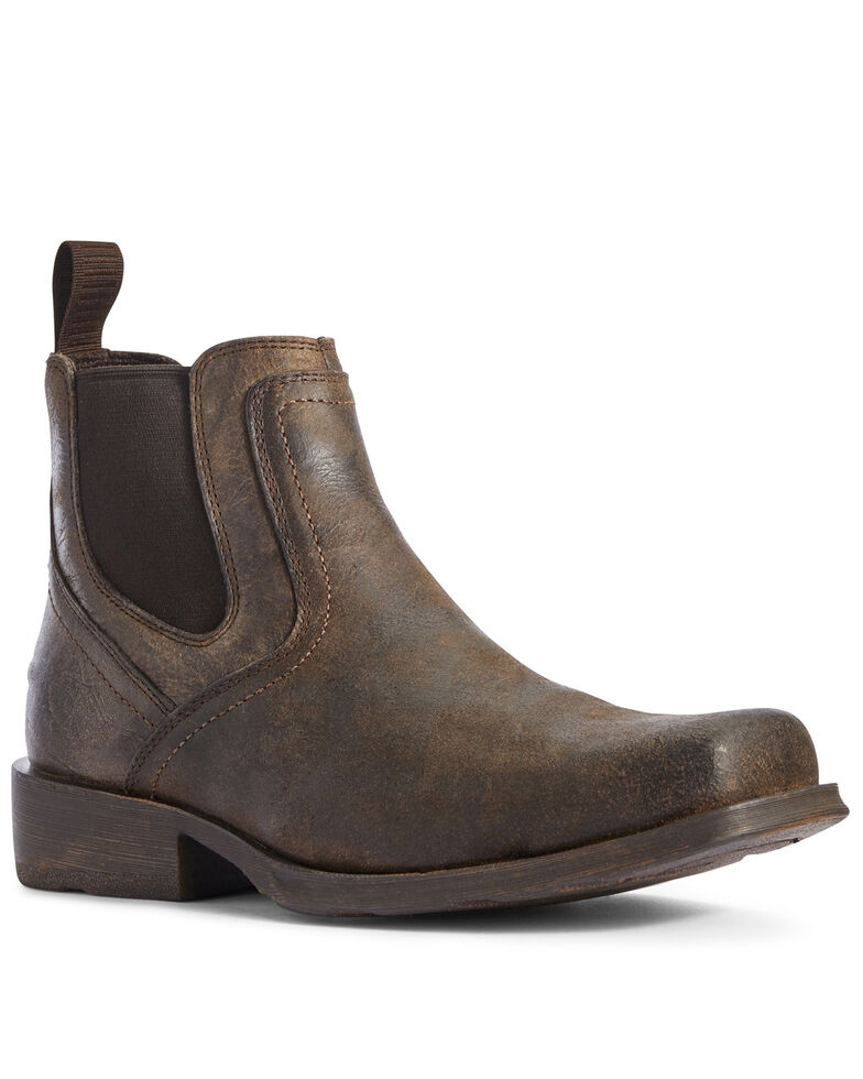 Ariat Men's Midtown Rambler Stone Chelsea Boots - Square Toe, Black, hi-res