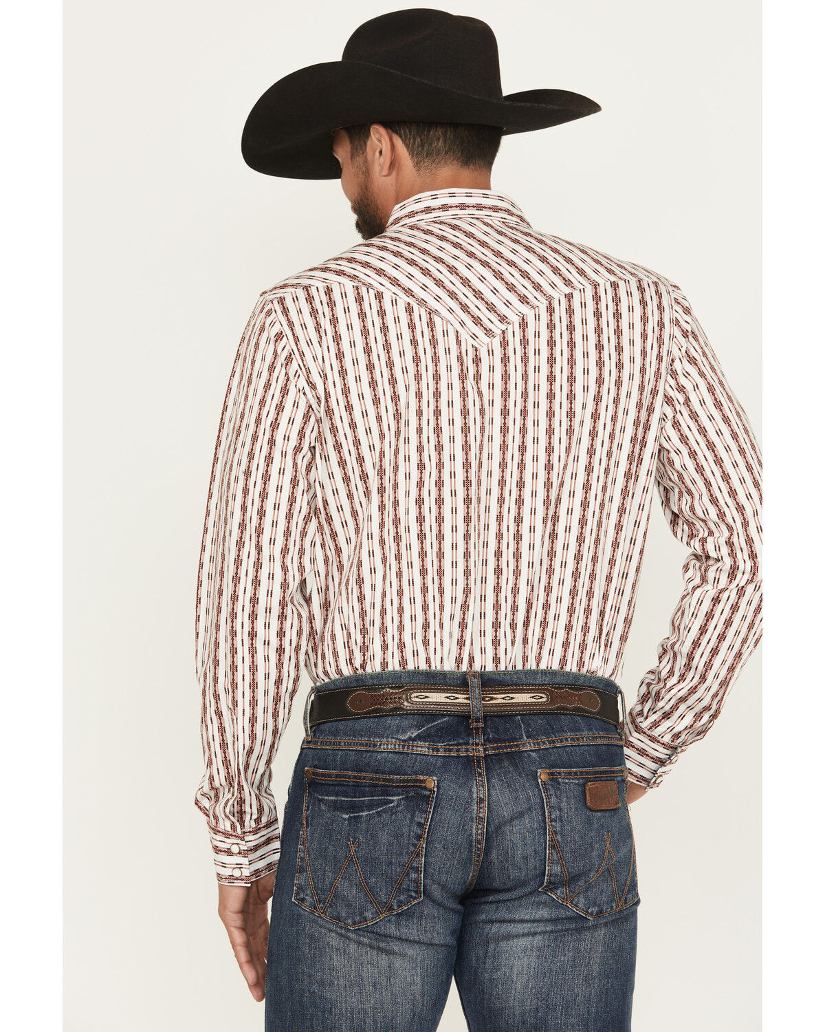 Image #4 - Moonshine Spirit Men's Racer Striped Print Long Sleeve Snap Western Shirt, White, hi-res