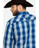 Image #5 - Cowboy Hardware Men's Royal Classic Plaid Long Sleeve Western Shirt , Royal Blue, hi-res