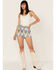 Image #1 - Shyanne Women's Ikat Print Paperbag Shorts, Bright Blue, hi-res