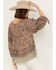 Image #4 - Angie Women's Long Sleeve Macrame Insert Floral Border Print Top, Rust Copper, hi-res