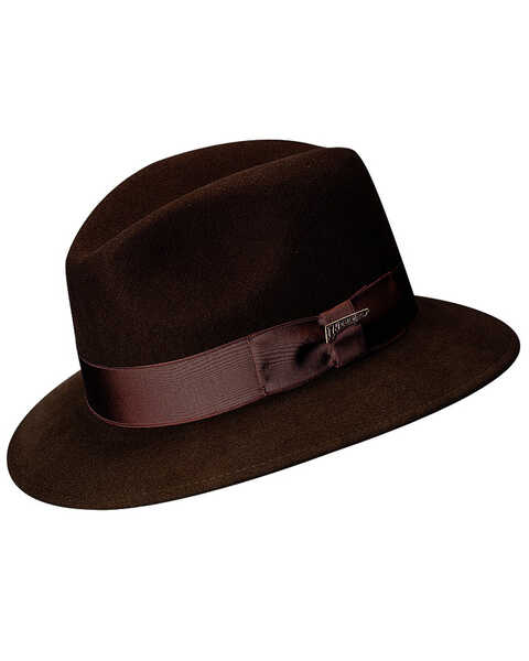 Scala Men's Brown Wool Felt Safari Hat, Brown, hi-res