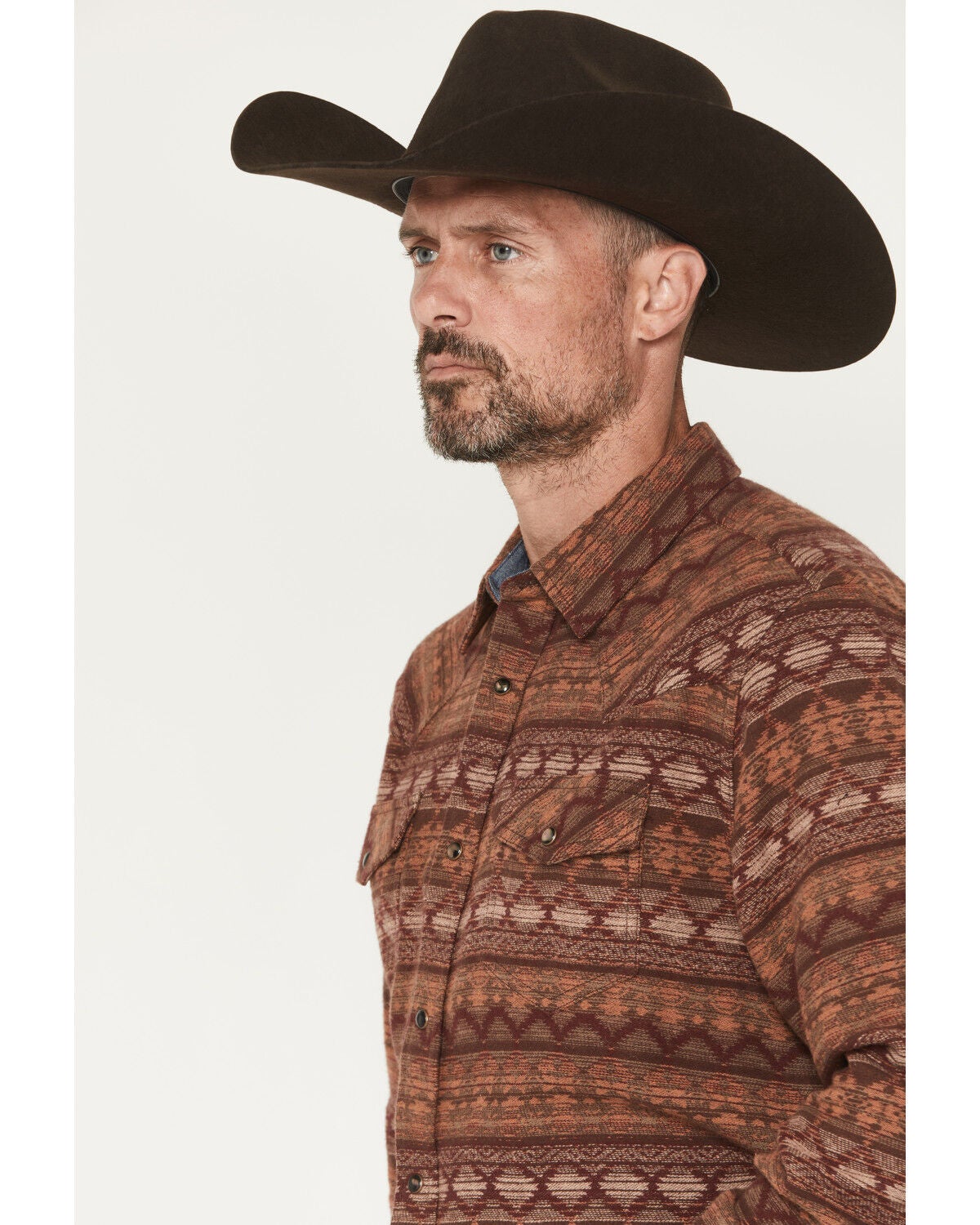 Image #2 - Cody James Men's Red Label Southwestern Print Long Sleeve Snap Flannel Shirt, Red, hi-res