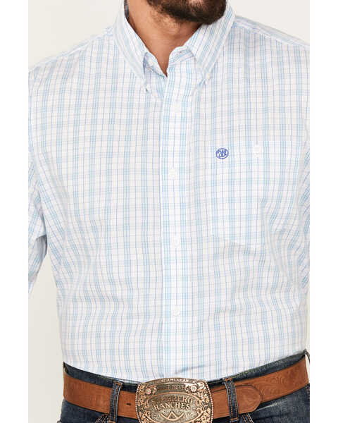 Image #3 - Wrangler Men's Classic Plaid Print Short Sleeve Button-Down Western Shirt, White, hi-res