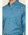 Tuf Cooper Men's Stretch Poplin Geo Print Long Sleeve Western Shirt , Blue, hi-res