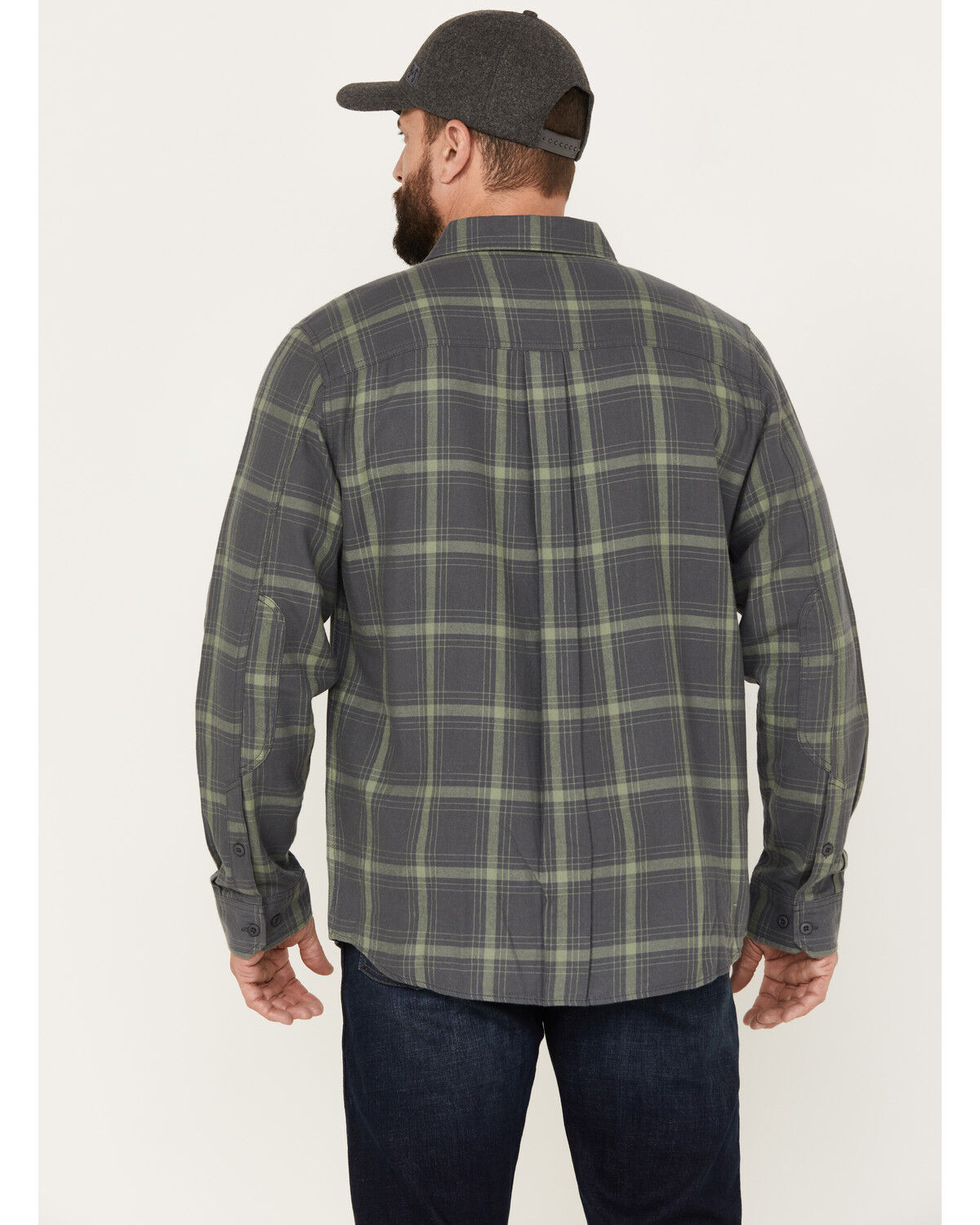 Image #4 - Brothers and Sons Men's Casual Plaid Print Long Sleeve Button-Down Western Flannel Shirt, Charcoal, hi-res