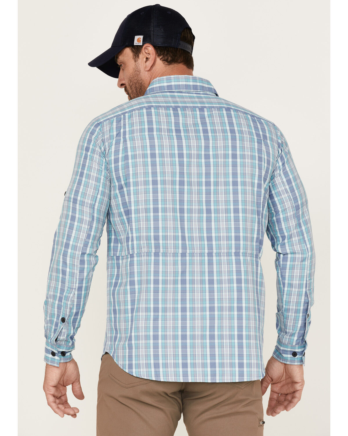 Image #4 - Columbia Men's Silver Ridge Balanced Plaid Long Sleeve Button-Down Western Shirt, Blue, hi-res