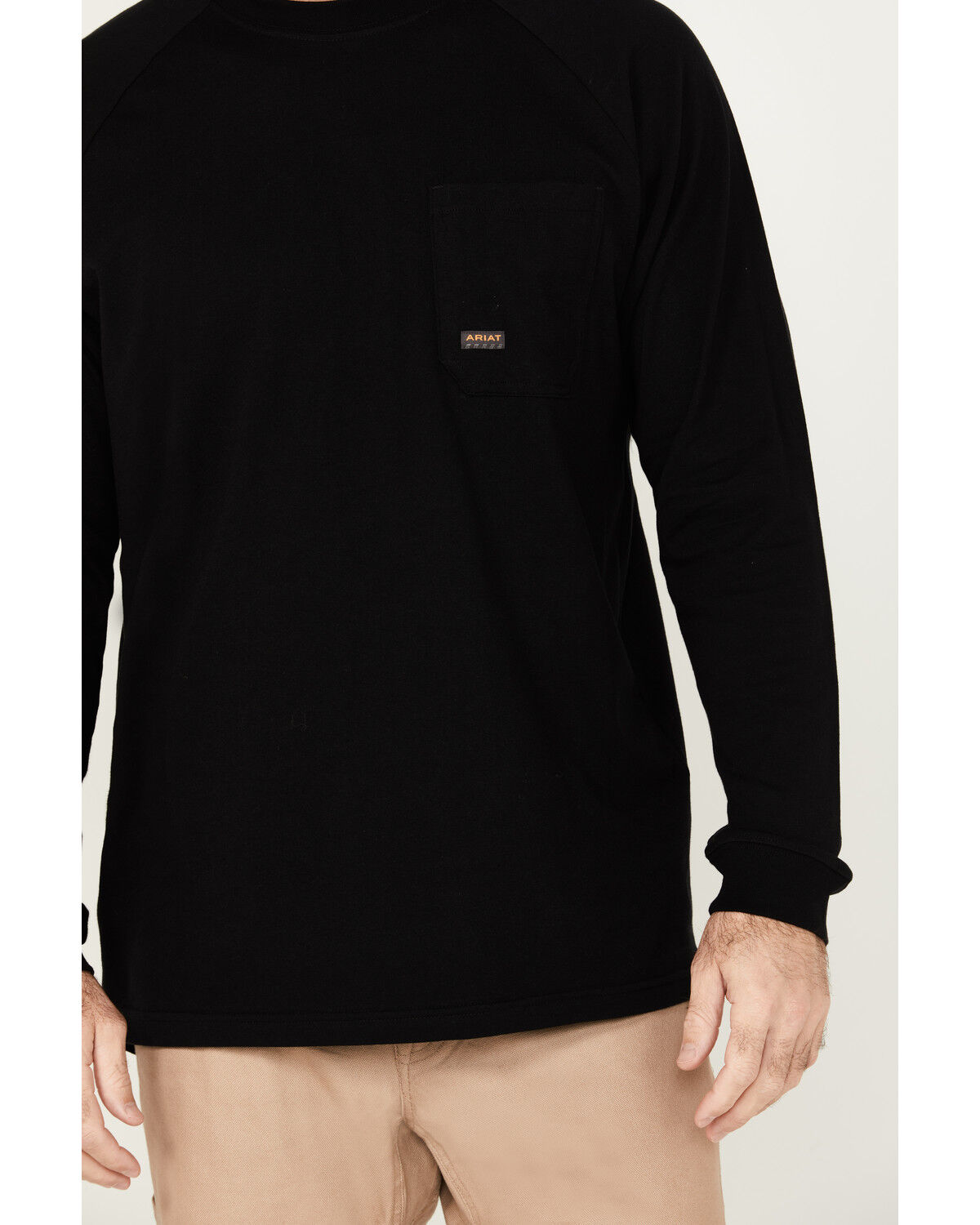 Image #3 - Ariat Men's Black Rebar Workman Back Graphic Long Sleeve Work Pocket T-Shirt, Black, hi-res
