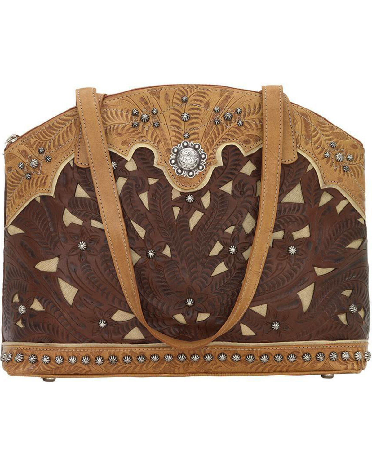 Image #1 - American West Women's Annie's Concealed Carry Half Moon Purse, Chestnut, hi-res