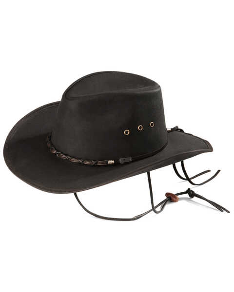 Image #1 - Outback Trading Co Men's Bootlegger Oilskin Hat, Black, hi-res