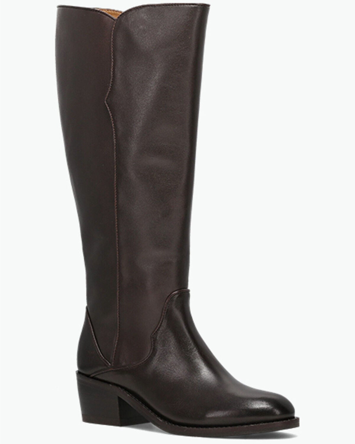 Image #1 - Frye Women's Carson 2 Piping Tall Wide Calf Fashion Boots - Round Toe, Dark Brown, hi-res