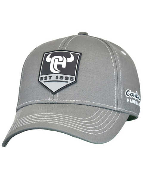 Image #1 - Cowboy Hardware Shield Logo Fitted Baseball Cap, Grey, hi-res