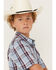 Image #2 - Cody James Boys' Plaid Print Short Sleeve Snap Western Shirt, Light Blue, hi-res