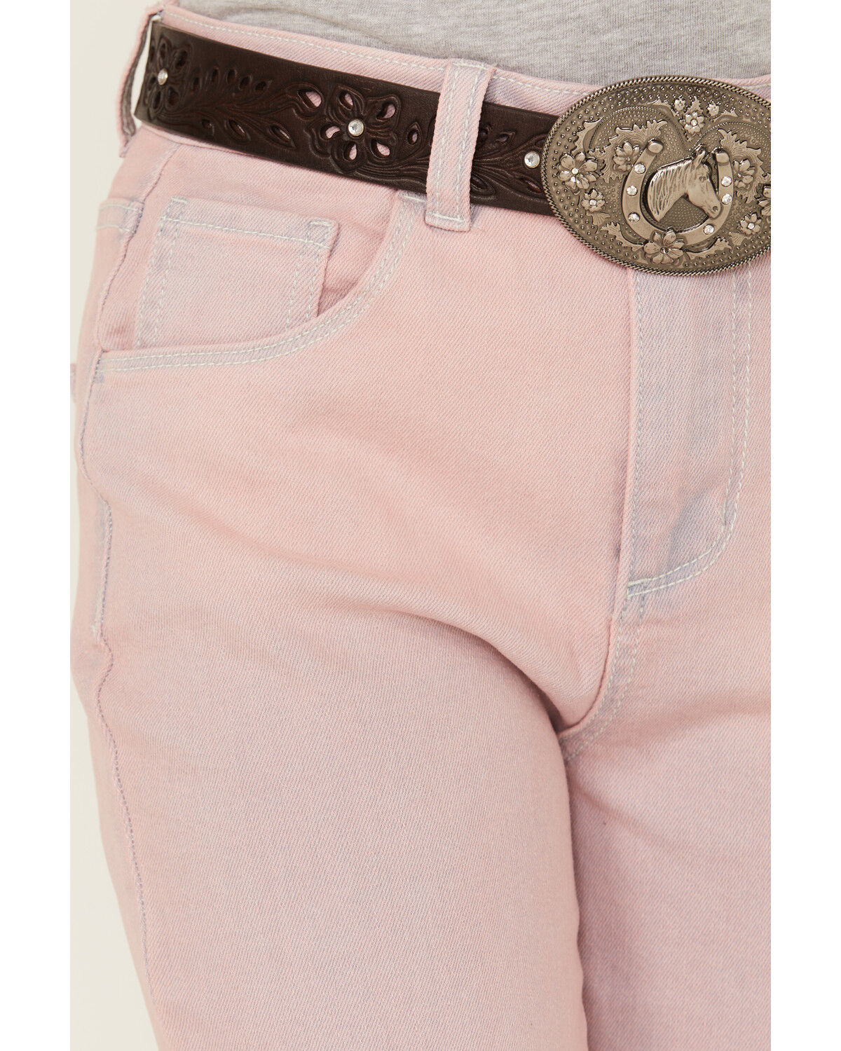 Image #2 - Sugar California Girls' Tinted Flare Stretch Denim Jeans, Purple, hi-res