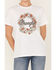 Wrangler Women's Floral Wreath Logo Graphic Tee, White, hi-res