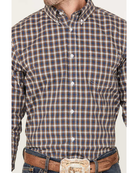 Image #3 - Cody James Men's Wes Plaid Print Long Sleeve Button Down Stretch Western Shirt - Big & Tall, Cream, hi-res