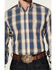 Image #3 - Stetson Men's Dobby Print Long Sleeve Button-Down Western Shirt, Blue, hi-res