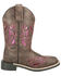 Image #2 - Smoky Mountain Little Girls' Trixie Western Boots - Broad Square Toe, Brown, hi-res