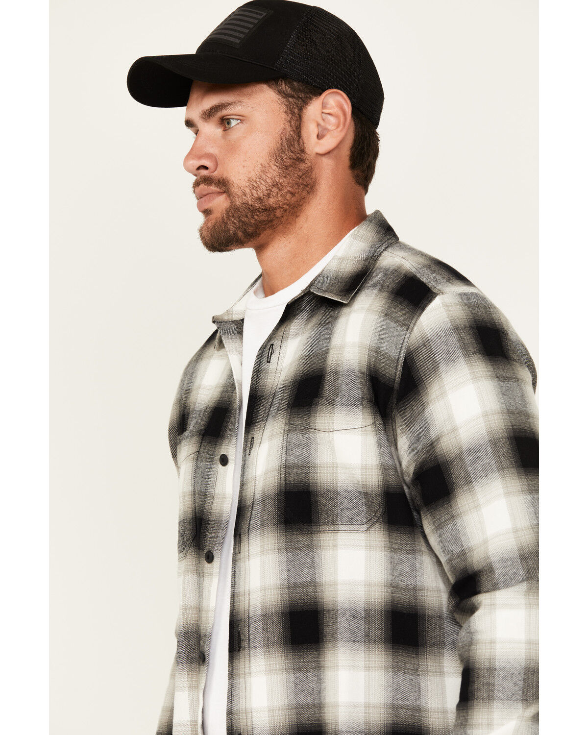 Image #2 - Brothers and Sons Men's Jay Plaid Print Long Sleeve Button-Down Western Shirt, Natural, hi-res