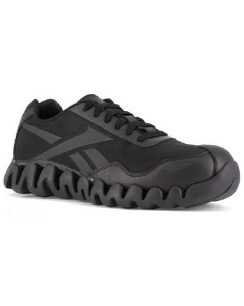 Image #1 - Reebok Men's Zig Pulse Metal Free Lace-Up Work Shoes - Composite Toe, Black, hi-res