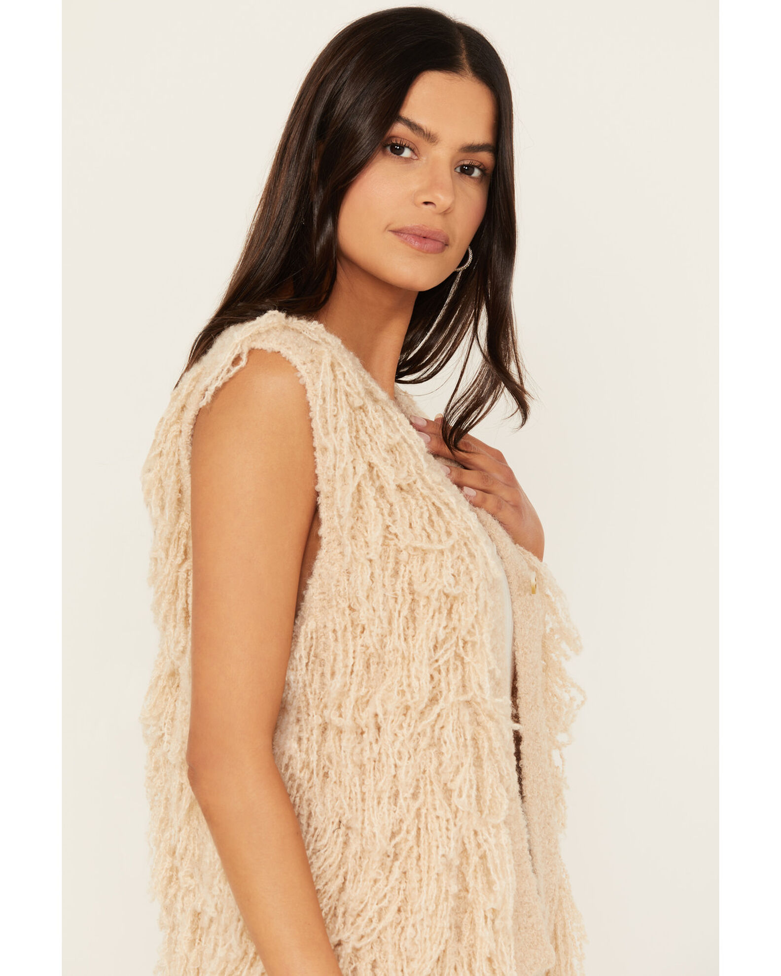 Fringe sweater vest sale