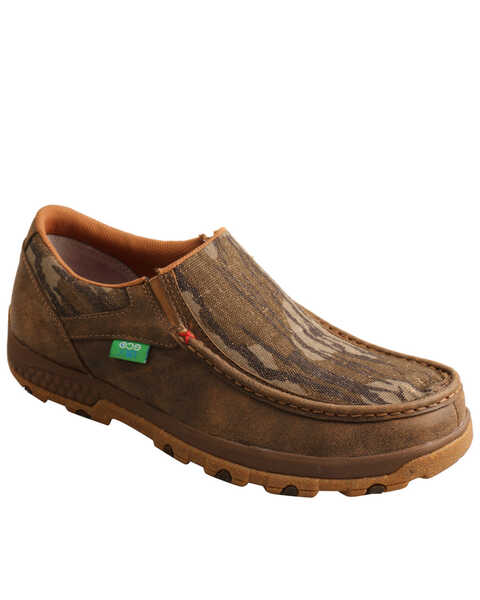 Image #1 - Twisted X Men's Mossy Oak Original Bottomland Chukka Driving Moc Shoes - Moc Toe, Camouflage, hi-res