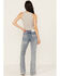 Image #1 - Grace in LA Women's Light Wash Mid Rise Geo Embroidered Pocket Bootcut Jeans , Light Wash, hi-res