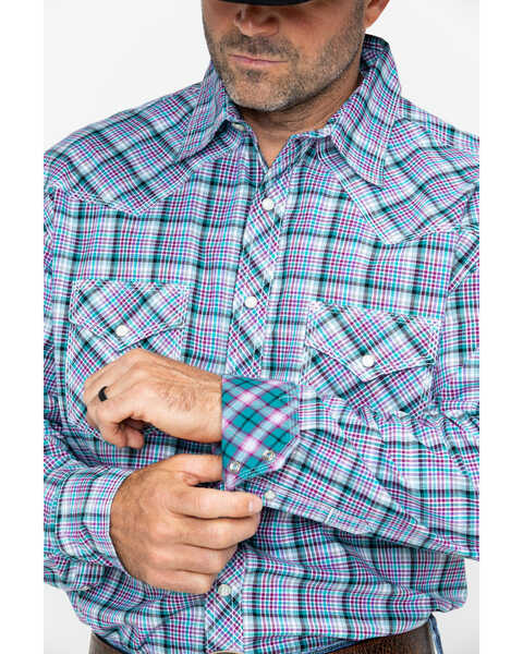 Image #5 - Wrangler 20X Men's Competition Advanced Comfort Long Sleeve Snap Western Shirt , Purple, hi-res