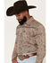 Image #2 - Cowboy Hardware Men's Tooled Floral Print Long Sleeve Snap Stretch Western Shirt, Tan, hi-res