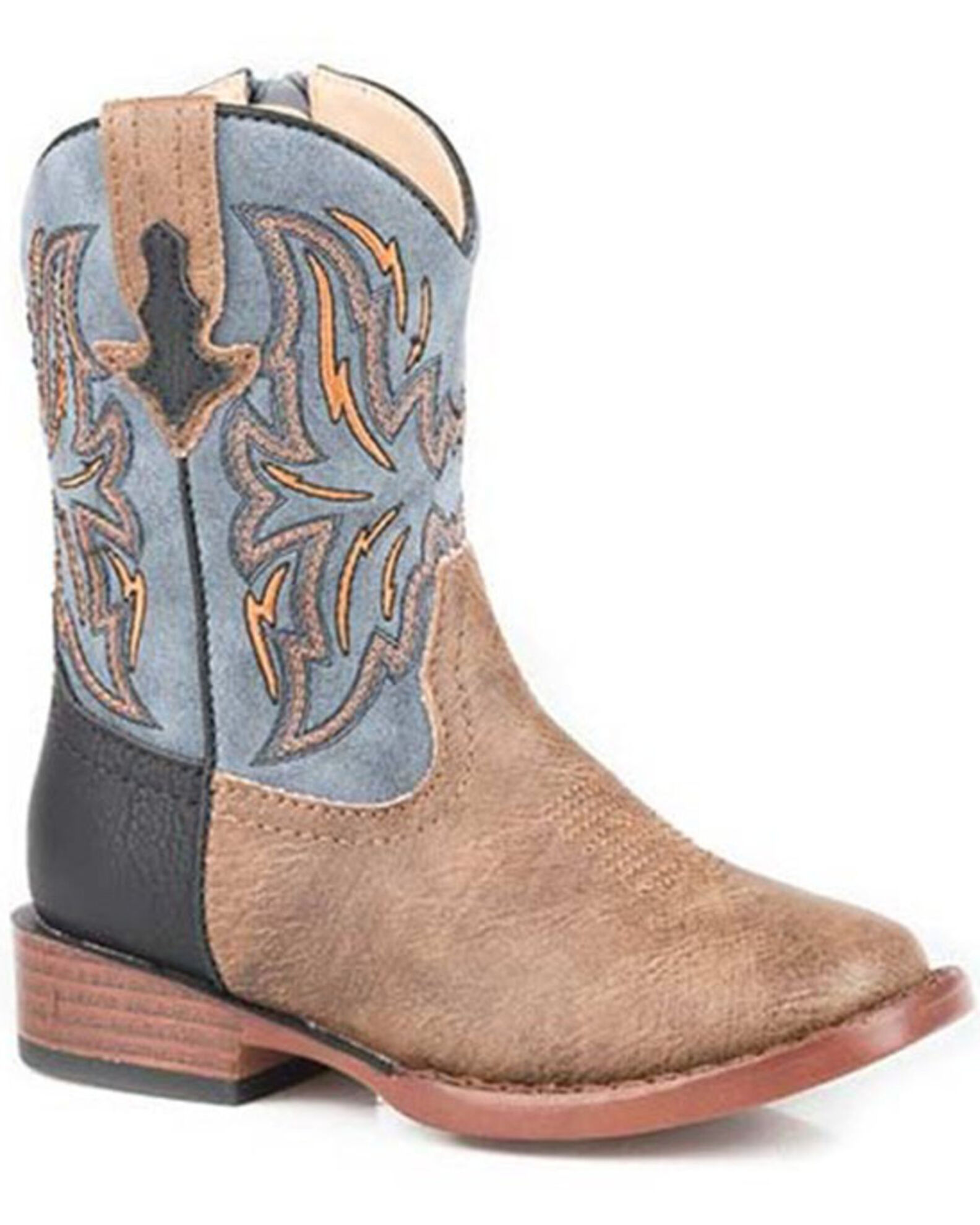 Image #1 - Roper Toddler Boys' Dalton Western Boots - Square Toe, Tan, hi-res
