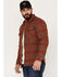 Brixton Men's Bowery Long Sleeve Button Down Flannel Shirt, Rust Copper, hi-res
