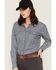 Image #2 - Ariat Women's FR Ruth Striped Long Sleeve Snap Work Shirt, Blue/white, hi-res