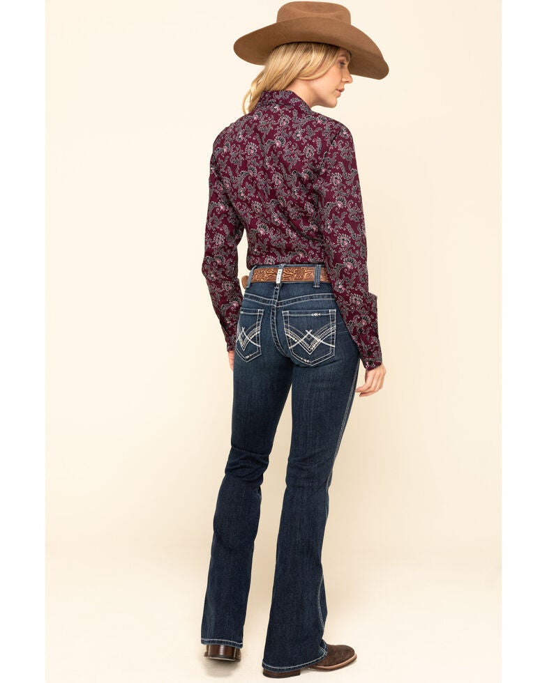 Ariat Women's Dark Wash Glitz Low Rise Bootcut Jeans Sheplers