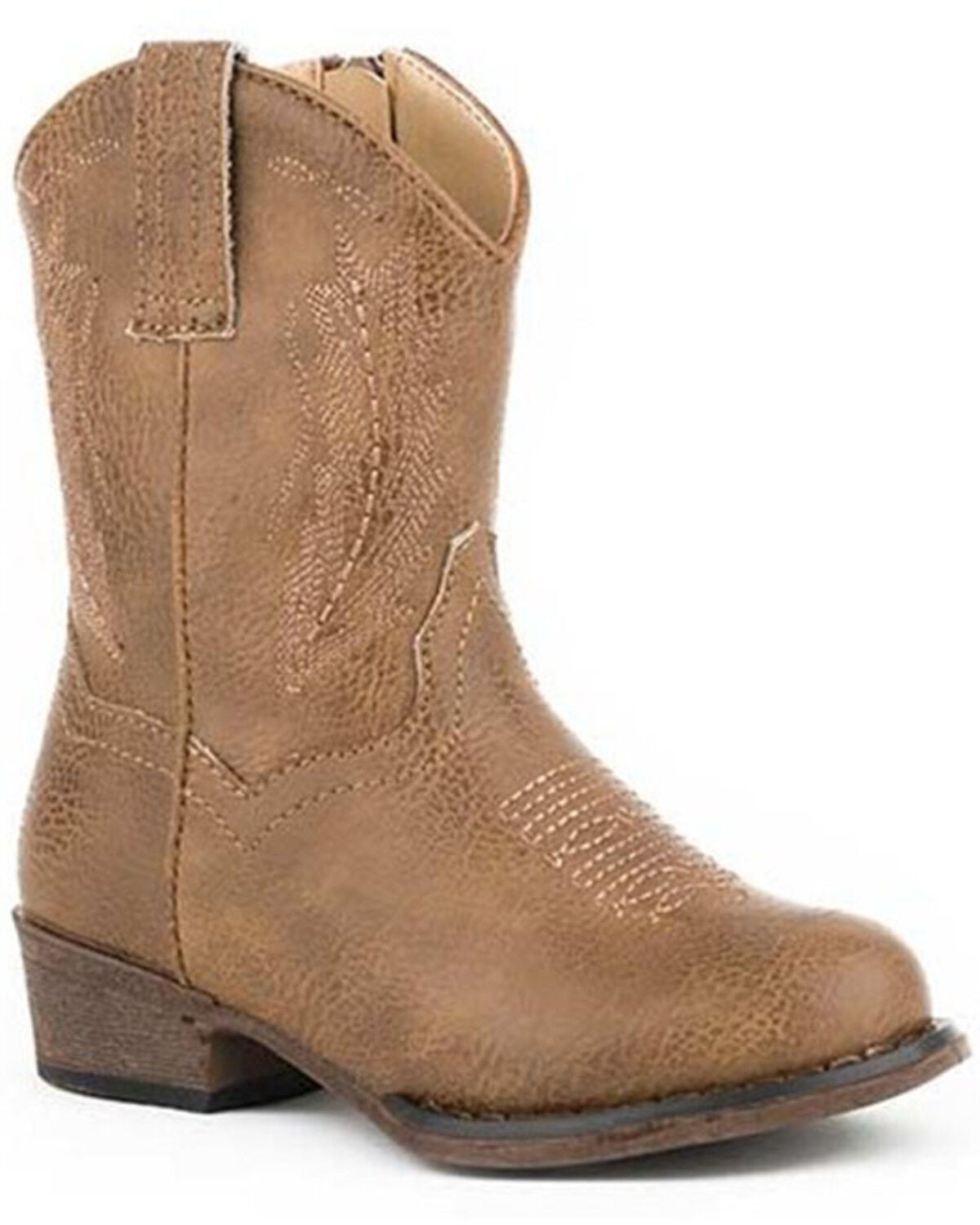 Roper Toddler Girls' Taylor Western Boots - Round Toe, Tan, hi-res