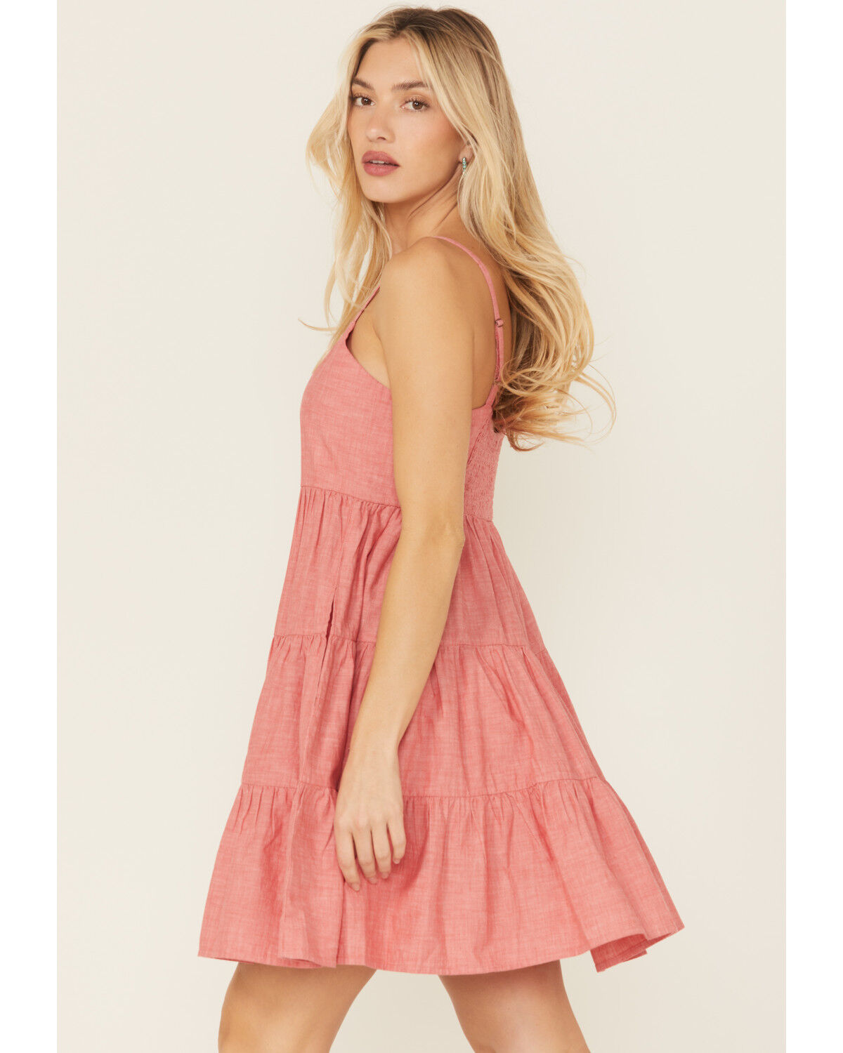Image #2 - Wrangler Retro Women's Tiered Mini Dress, Red, hi-res